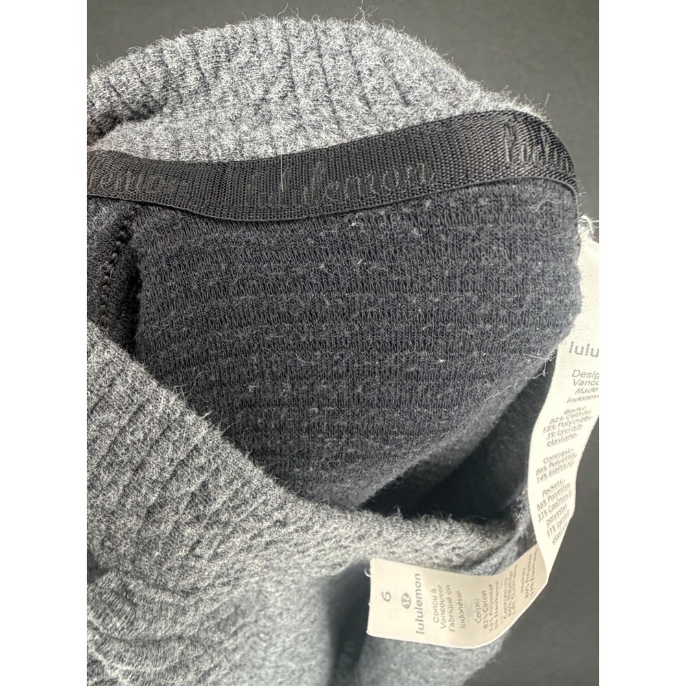 Lululemon On Repeat Gray Textured Knit Long Sleeve Mock Neck Mini Dress 6 - Picture 10 of 11